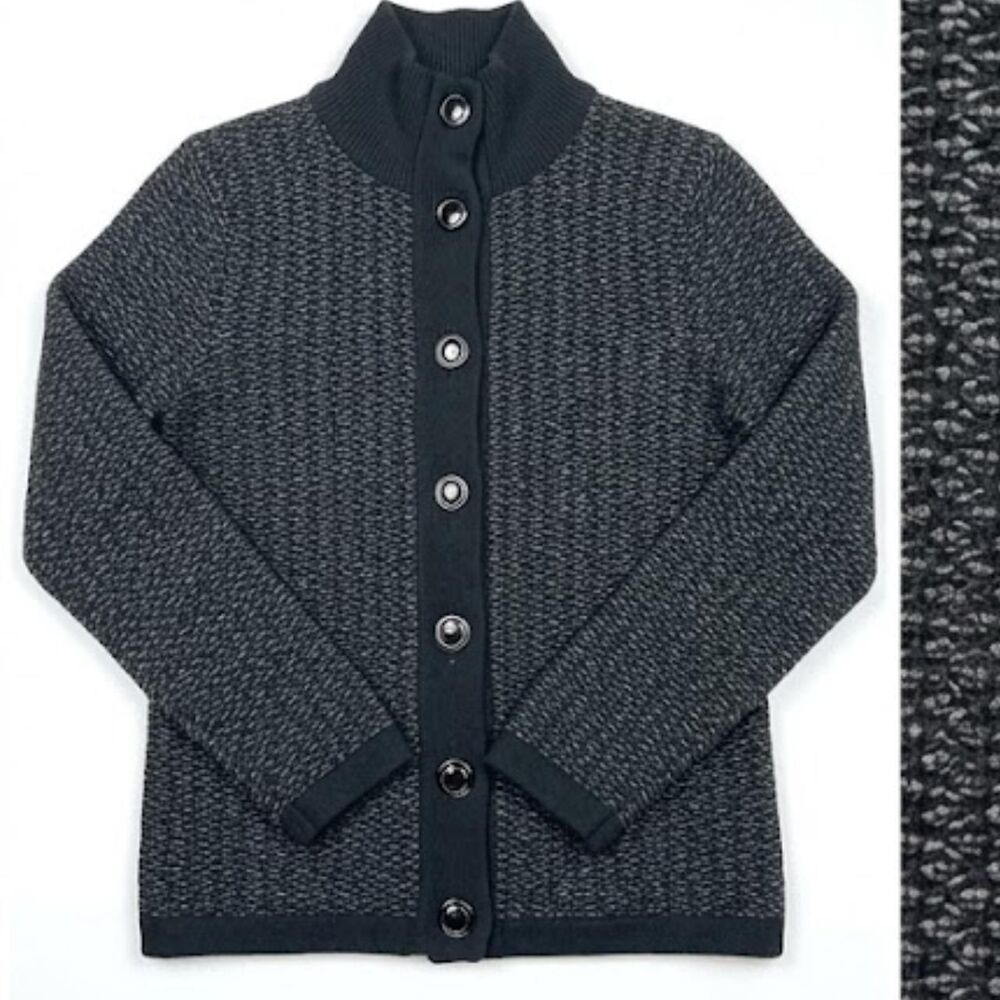 Ann-taylor Women's Black and Grey Cardigan